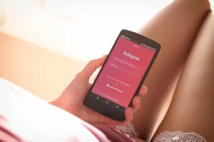 a girl on instagram app