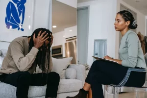 a man discussion with a lady