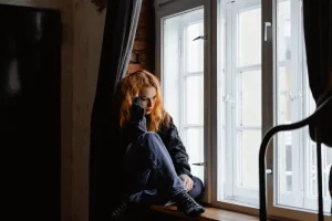 a lady thinking about her ex