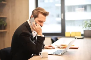 a man blocked on the phone
